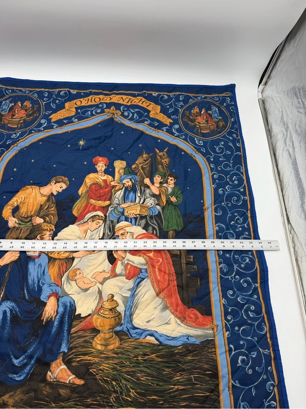 O Holy Night Nativity Quilted Blanket Christmas Throw Quilt 32x42 Wise Men